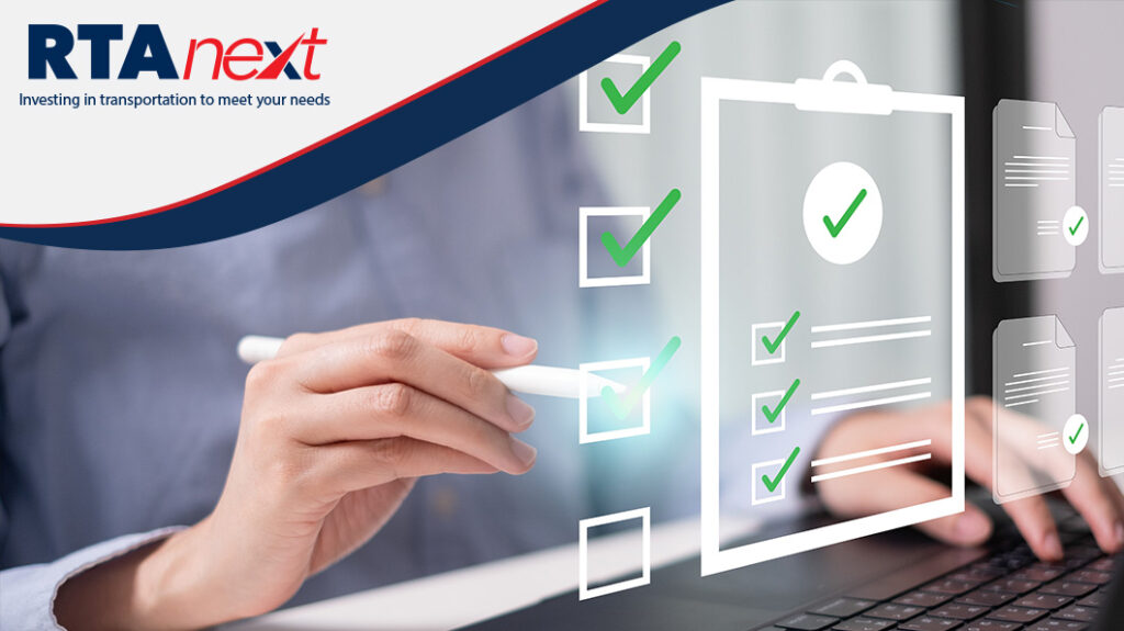A woman points to a checkbox with a tablet pen.